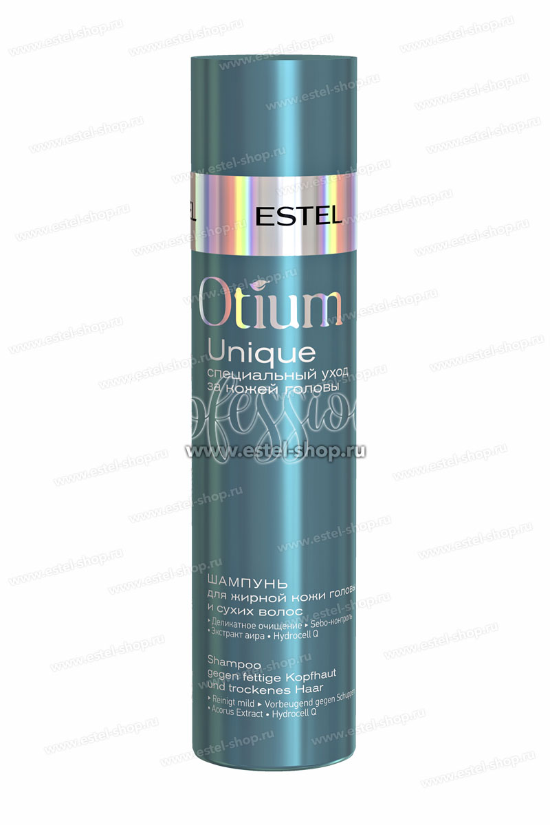 Estel Otium Unique Шампунь для жирной кожи головы и сухих волос 250 мл.