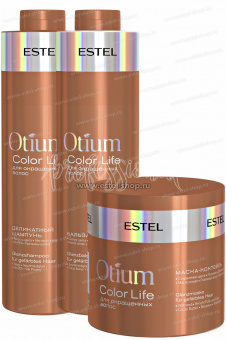 Комплект Otium Color Life для окрашенных волос (Шампунь 1000 мл и Бальзам 1000 мл.) + в Подарок Маска 300 мл.